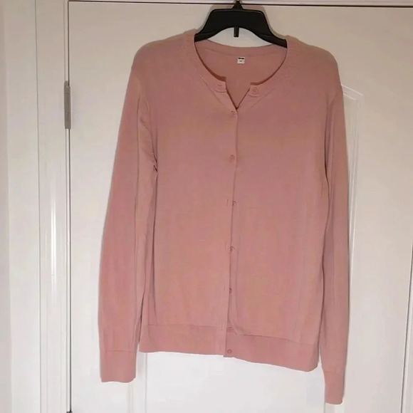 UNIQLO Peach Cotton Cardigan - Size L/G - Picture 1 of 3
